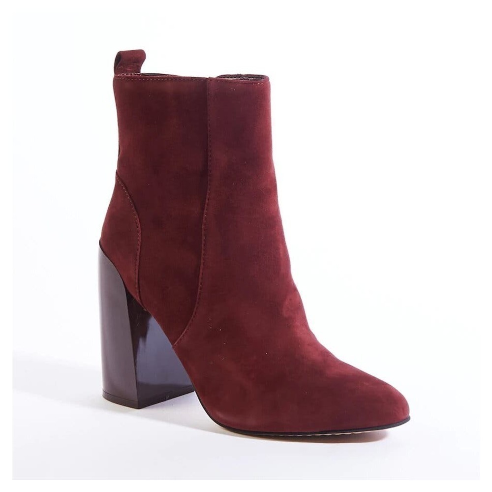 Vince Camuto Enverna Bootie Block Heel Burgundy NEW 6 US